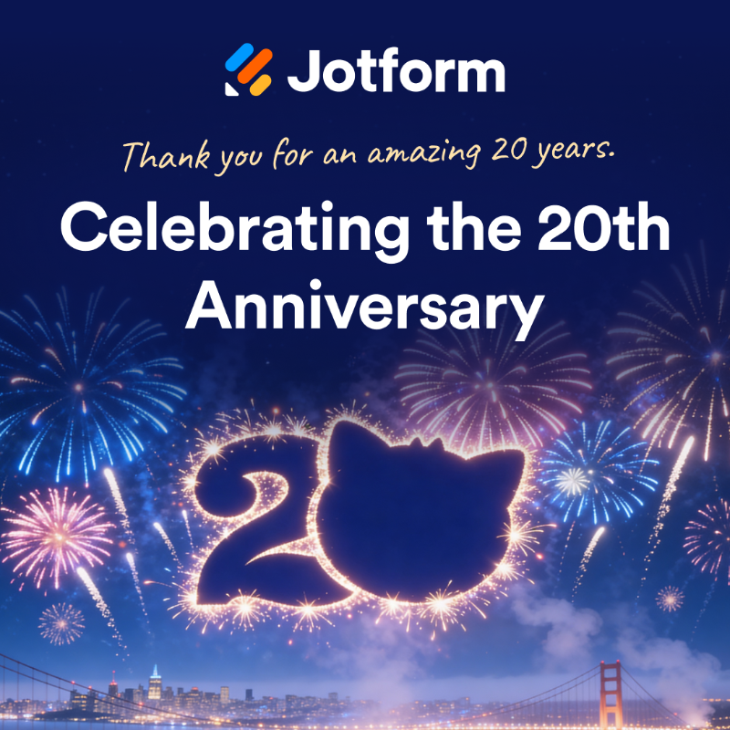 Jotform's tweet photo. Discover the amazing things created with 35+ million users over the past 20 years.