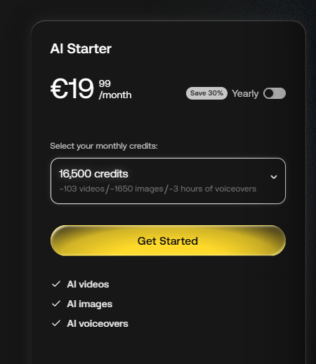lukemoire's tweet photo. @Artlist_io there's a discrepancy on the pricing page and the help center article that explains pricing
https://t.co/2MW9a59aFp

One says  with 16k credits you create 100 vids and the other says up to 55

Could someone explain? Thanks! https://t.co/kKsluQrpMt