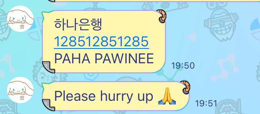 ⚠️ SCAMMING ALERT ⚠️ 

@.chifa333 

This person who use Hana Bank account number
(하나은행 128512851285 
PAHA PAWINEE) is a scammer.

DO NOT transfer money to this account ❌

Please spread this message to warn others and protect our community to be free from scammers. 🙇🏻‍♂️

라이징