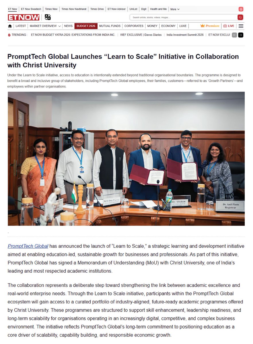 PrompttechS's tweet photo. Because we believe education is the best path to scalable impact, our LEARN TO SCALE initiative continues to grow - now featured on ET Now.

Read more: https://t.co/qIV3cJ0rUD https://t.co/EKecyBL8P6