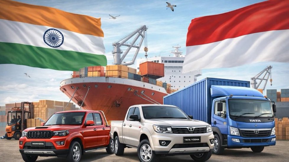 Indonesia has placed 
a MASSIVE order for 
1.05 lakh vehicles from
 🇮🇳 Indian automakers,including 
*35,000 MahindraScorpio Pik-Ups, 
*35,000 Tata Yodhas, 
*35,000 Tata Ultra 
*T.7 trucks