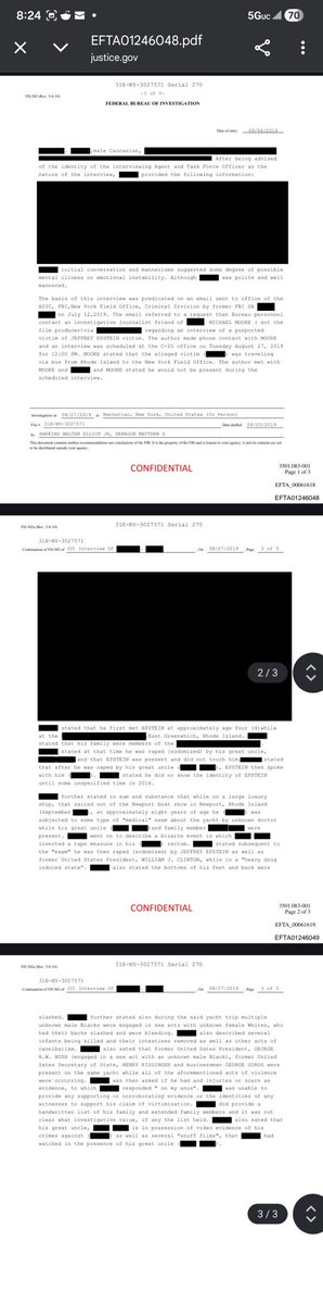 Absolutely sickening. They are suppressing this file btw. Read in it's entirety