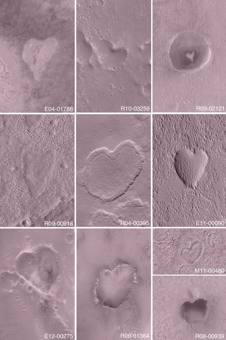 It never gets old: all the hearts spotted on Mars

Happy Valentine's Day

[📷 NASA Mars Global Surveyor]
