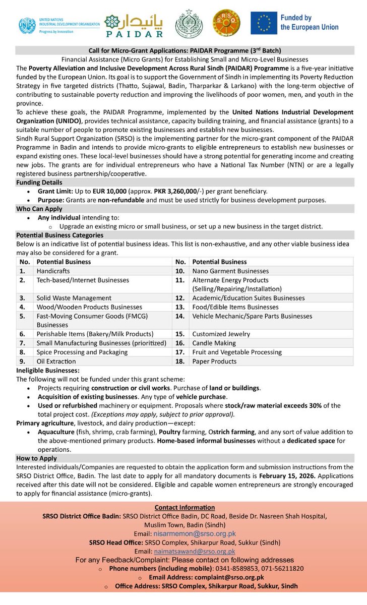 SRSO_Official's tweet photo. Job opertunities
#Paidar
#SRSO
#GovernmentofSindh https://t.co/Fv9LZIrase