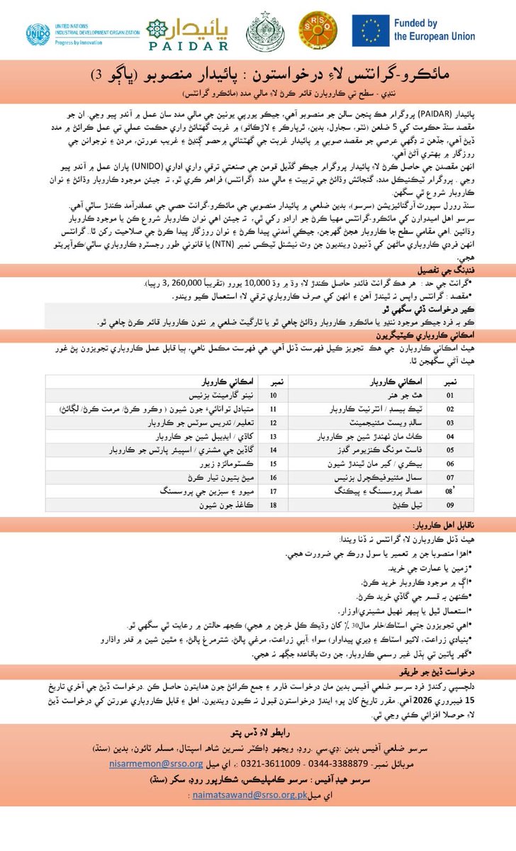 SRSO_Official's tweet photo. Job opertunities
#Paidar
#SRSO
#GovernmentofSindh https://t.co/Fv9LZIrase