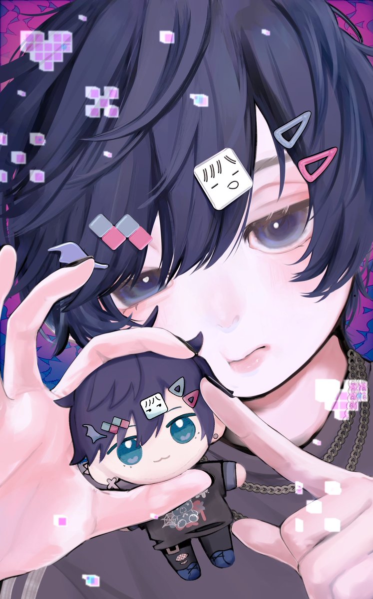 ┈┈██░░┈██░░┈┈
┈████░████░┈
███████████░
███████████░
┈█████████░┈
┈┈███████░┈┈
┈┈┈█████░ ┈
┈┈┈┈┈█░❥❥  #そらるの絵