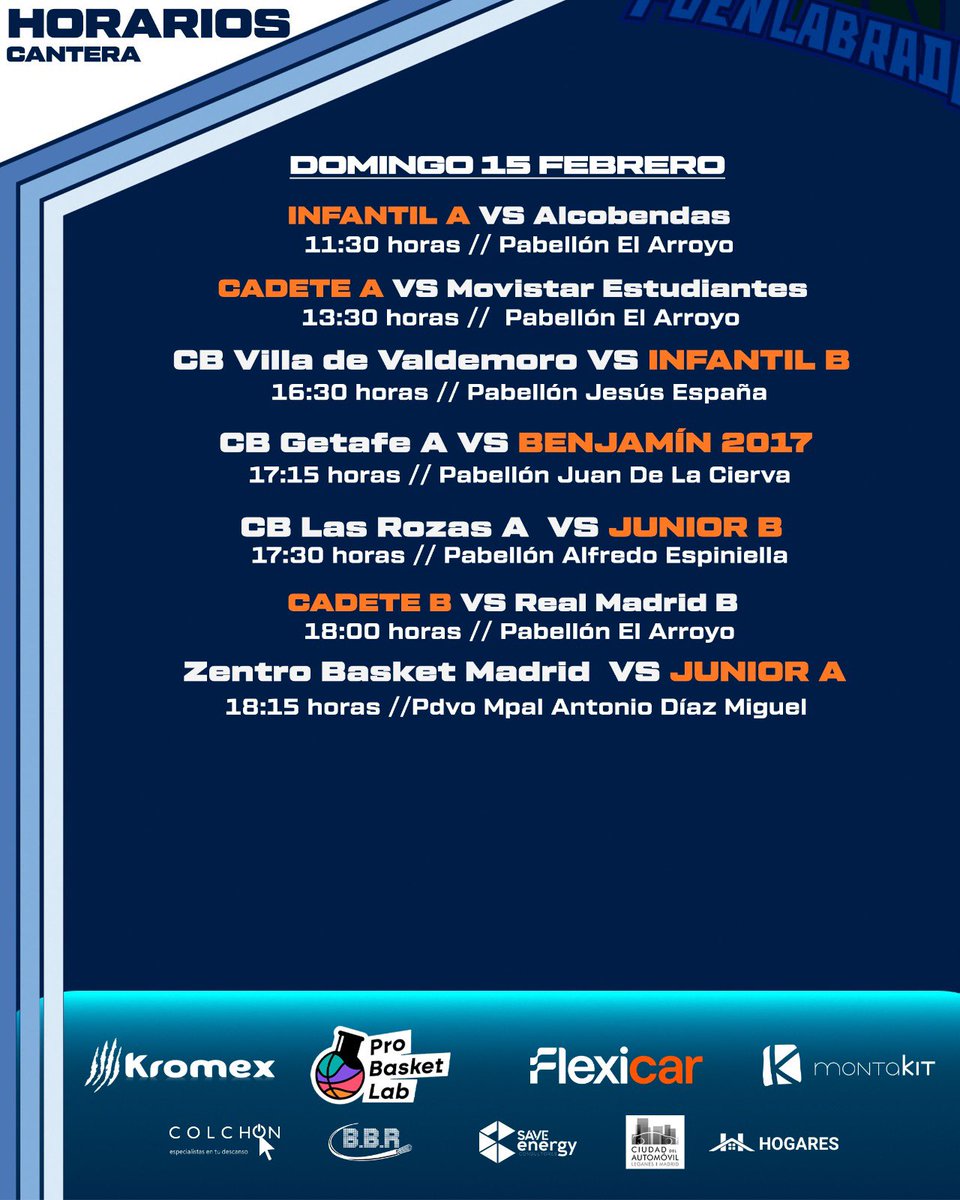 🗓️ HORARIOS de CANTERA

#FuenlADN