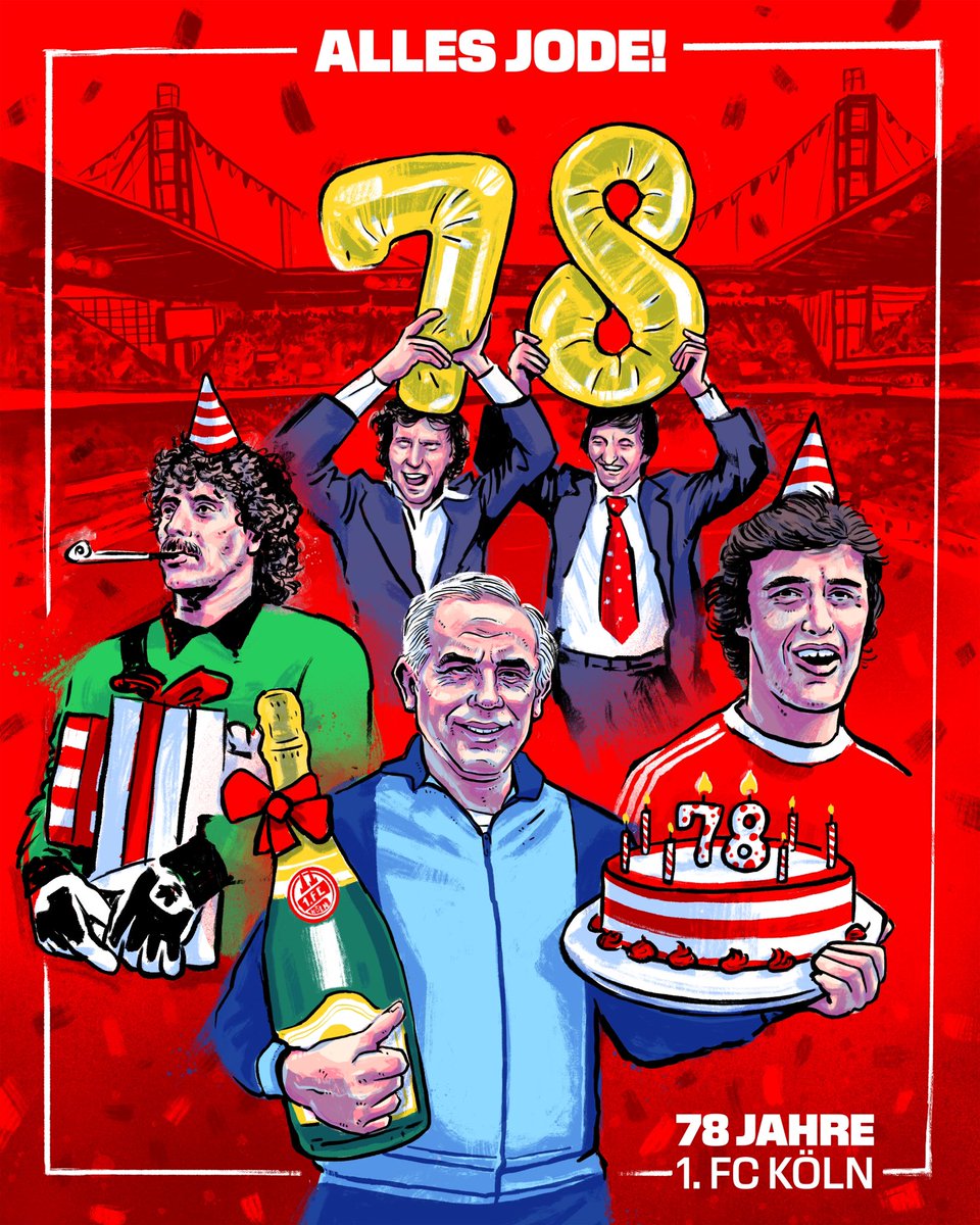 Alles Jode zum 78. Geburtstag, geliebter 1. Fussball-Club Köln 🎉

An diesem besonderen Tag erinnern wir an die erfolgreichste Saison Deiner Geschichte, als Du 1978 das Double aus Deutscher Meisterschaft und DFB-Pokal gewannst.

Bliev wie de bes, FC! ❤️🤍

#effzeh