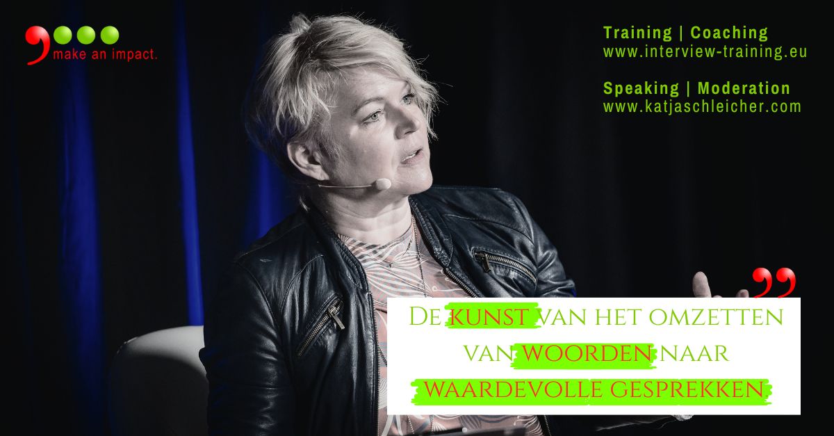 De kunst van het omzetten van woorden naar waardevolle gesprekken.

#impactfulcommunication #katjaschleicher