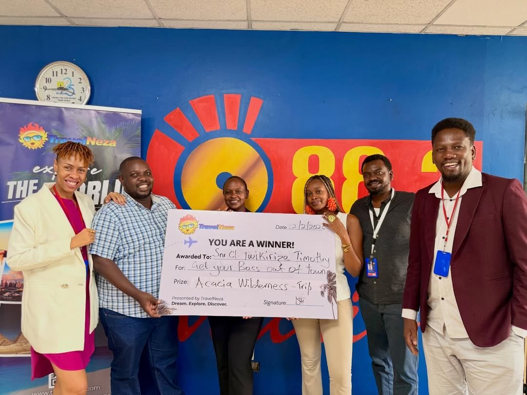 travelneza's tweet photo. We visited Sanyu FM to award our #BossOutOfTown winner π
Congrats to Timothy, nominated by Kentaro Harriet, for carrying the team (and the stress!) like a true boss πͺ
Thank you, Sanyu FM, for having us on airποΈ #TravelNeza #BossOutOfTown @882SanyuFM https://t.co/hifJFOrijN