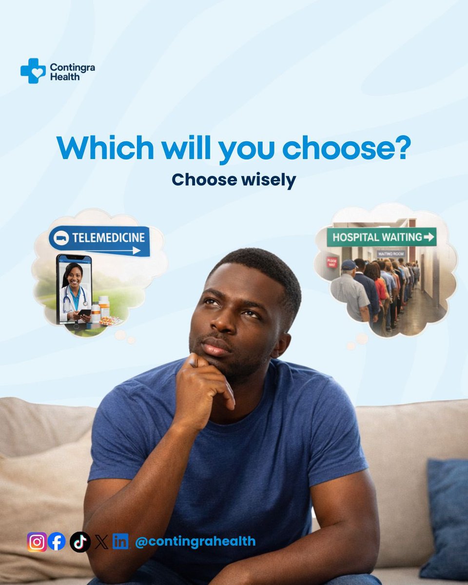 contingrahealth's tweet photo. Be honest, would you rather speak to a doctor from your phone or sit in a waiting room? Drop your answer in the comments.
If you’re choosing convenience, Contingra Health is ready for you.
Download now on App Store & Play Store.
#ContingraHealth #TelemedicineNigeria https://t.co/T9xlXUAwT0