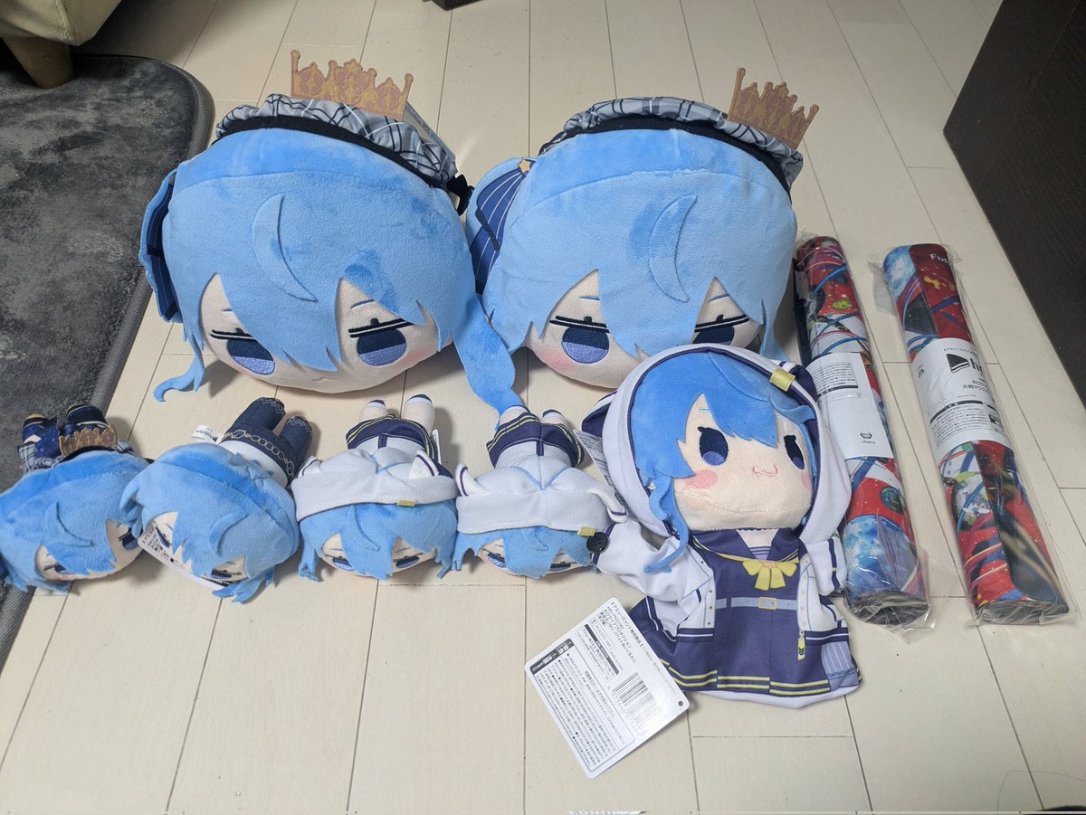 今日の戦利品！すいちゃんのゲーセンで 合計9000円で BIGぬいが2つ