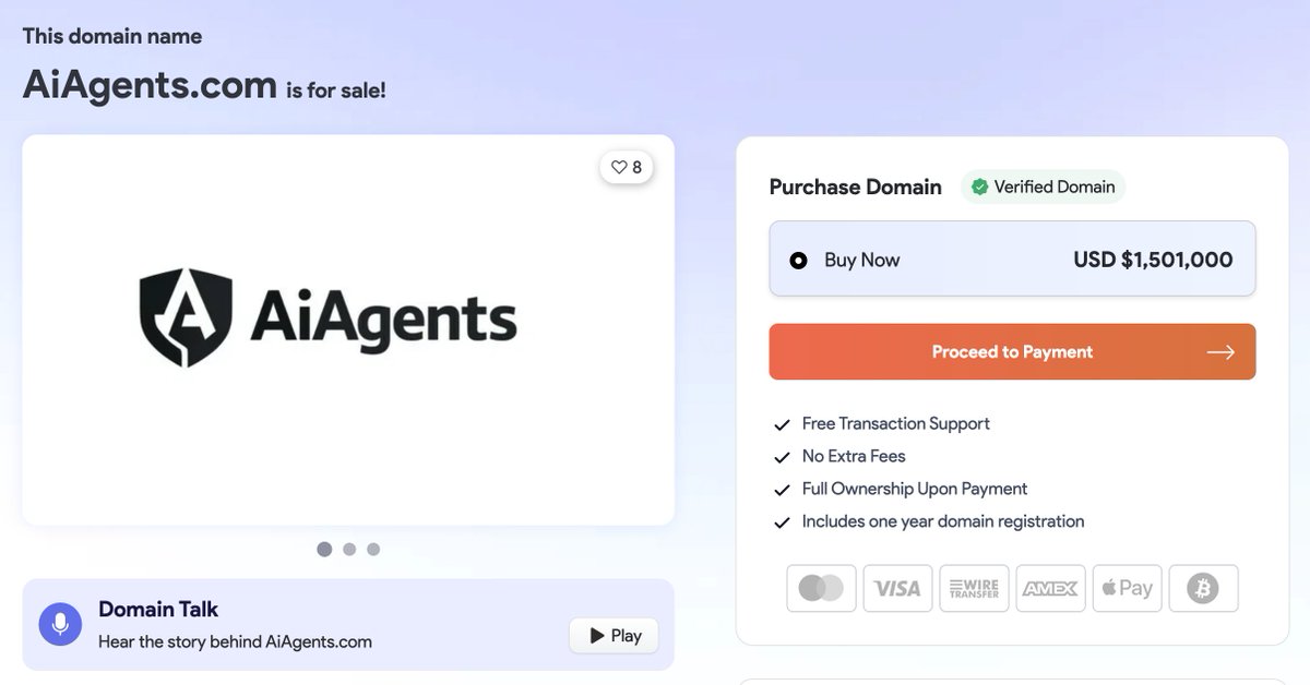 bought AI AGENTS DOT COM
launching VERY SOON
AMA https://t.co/OKDNMP0fAV