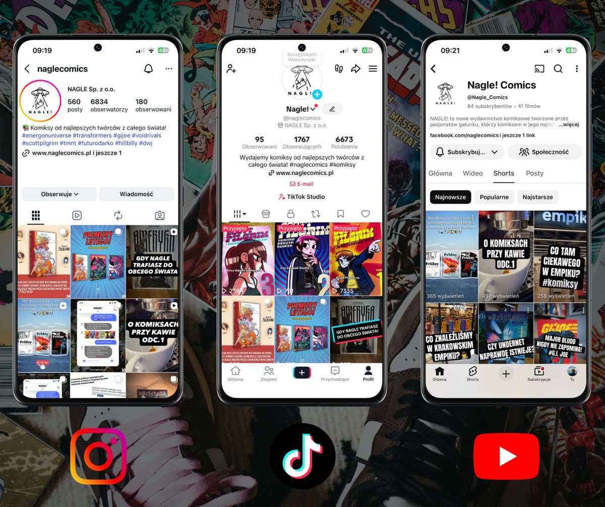 NAGLECOMICS's tweet image. ❗️📢❗️W dzisiejszych cyber czasach żaden wydawca nie może pozwolić sobie na brak obecności w kluczowych mediach społecznościowych! Każdy z Was ma swoje ulubione aplikacje, więc byście mogli zawsze być na bieżąco - my też tam jesteśmy! #komiksy #naglecomics