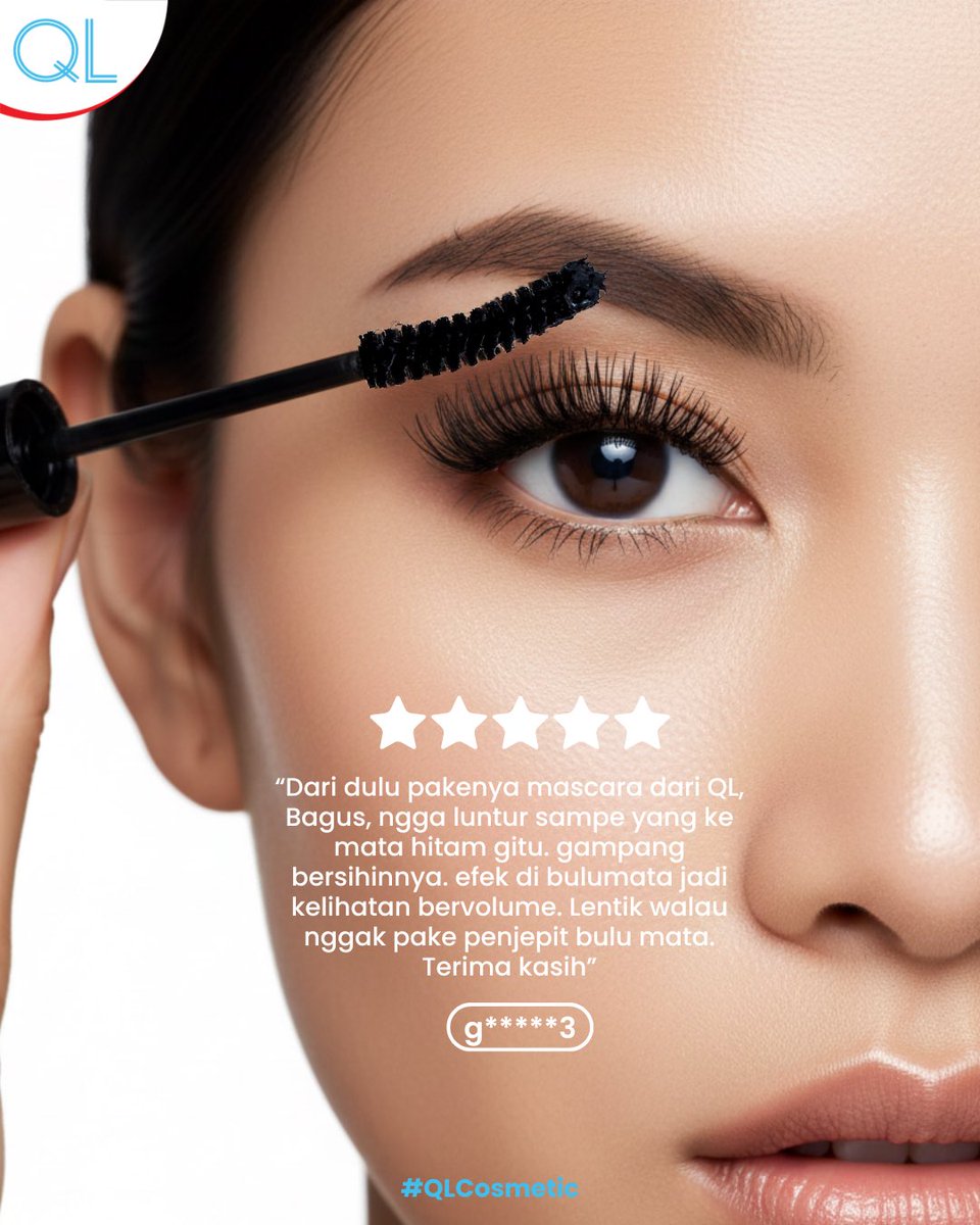 Sekali swipe langsung kelihatan lentik &amp; tebal.
Nggak clumpy, nggak berat, dan tahan seharian!

Pakai ini, mata auto lebih hidup tanpa ribet!
Fix jadi maskara andalan 💯

#QLCosmetic #BuluMataDramatis #DailyMakeup #KosmetikIndonesia #QLDramaticMascara
