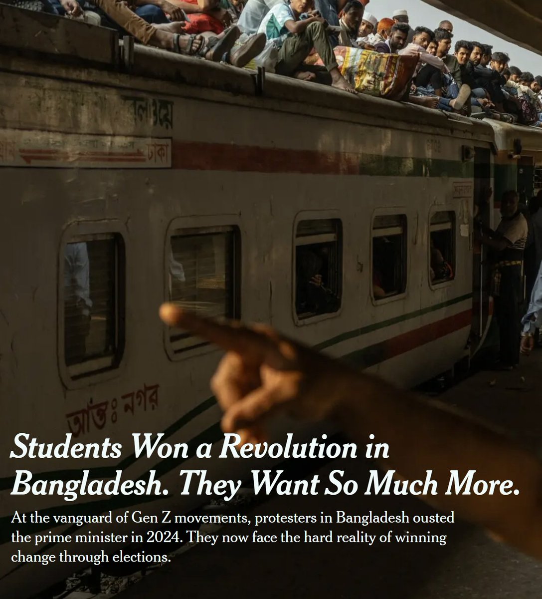 นอกจาก #ญี่ปุ่น #ไทย ยังมี #บังกลาเทศ ที่เพิ่งจัดเลือกตั้งทั่วไปเป็นครั้งแรก หลังเกิดการลุกฮือของคนเจนซีโค่นล้มรบ.เผด็จการของชีค ฮาซินาที่โกงกิน และละเมิดสิทธิปชช.มายาวนานเมื่อสองปีที่แล้ว

แต่แม้จะเป็นการเคลื่อนไหวที่นำโดยคนรุ่นใหม่และนักศึกษา และปชก.บังกลาเทศมีอายุเฉลี่ยประมาณ
