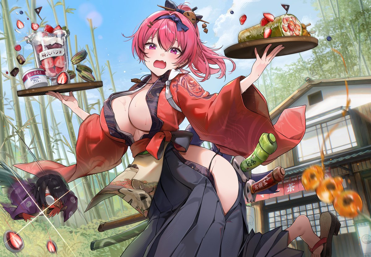 「어서옵쇼~주인장! 어, 어라앗？！」
「いらっしゃい、ご主人様！ う、うわっ？！」

#니케리코리코 #NIKKEfanart #니케 #NIKKE