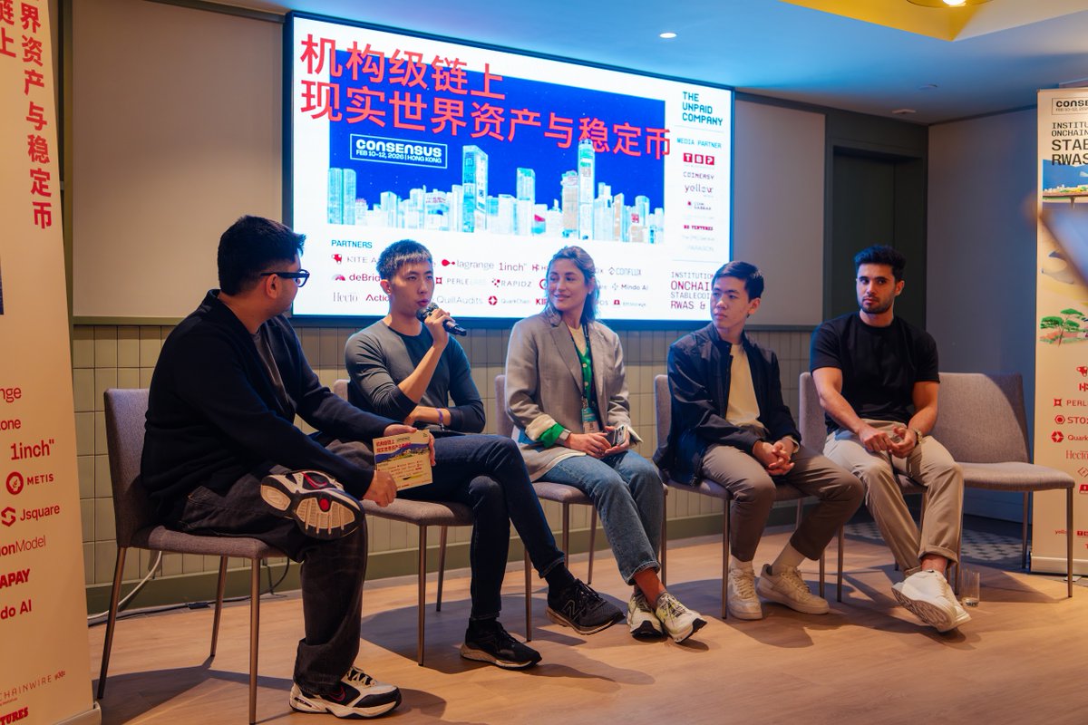 Busy few days at #ConsensusHK for our founder <a href="/sina_builds/">Sina</a> 🇭🇰

Speaking at the Institutional Onchain: Stablecoins, RWAs &amp; AI event hosted by <a href="/unpaidcompany/">The Unpaid Company | 🇦🇪</a>

He joined panelists from <a href="/GoKiteAI/">KITE AI</a>, <a href="/1inch/">1inch</a>, and <a href="/lagrangedev/">LAGRANGE</a> to discuss the critical role of trust in the future of AI, and