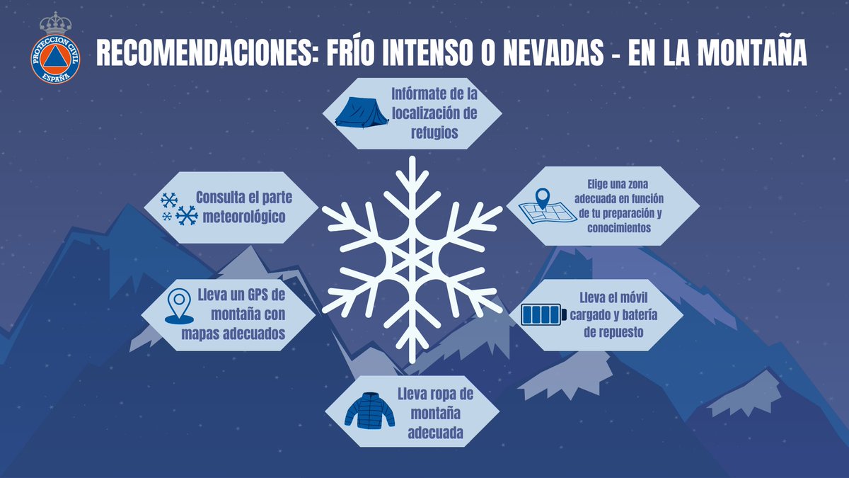 ¡ La #BorrascaOriana ya está aquí !🌀

Hoy la climatología será muy compleja en todo el país con avisos🟧🟨por vientos intensos, fenómenos costeros, lluvia y nieve 🌬️🌊🌧️❄️

¡ Tomemos precauciones ! ⚠️
Desde <a href="/proteccioncivil/">Protección Civil</a>🦺te recordamos algunas medidas de autoprotección frente