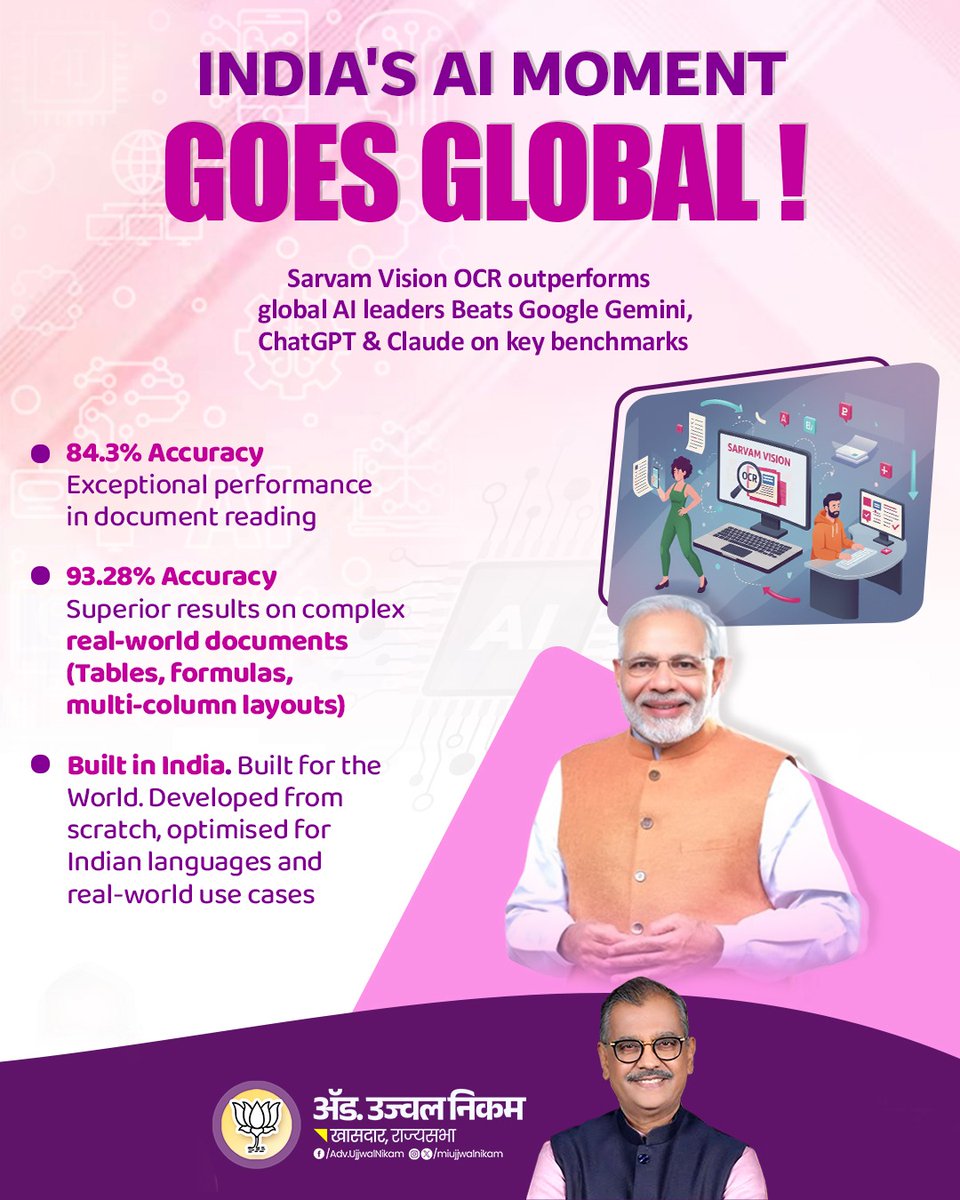 miujjwalnikam's tweet image. India isn't just joining the AI race; we're setting the pace.

#IndiaAI #ArtificialIntelligence #TechRevolution #DigitalIndia #Innovation #GlobalTech 

@narendramodi @AmitShah @NitinNabin @Dev_Fadnavis @RaviDadaChavan @AmeetSatam @shivprakashbjp @BJP4Maharashtra @BJP4Mumbai