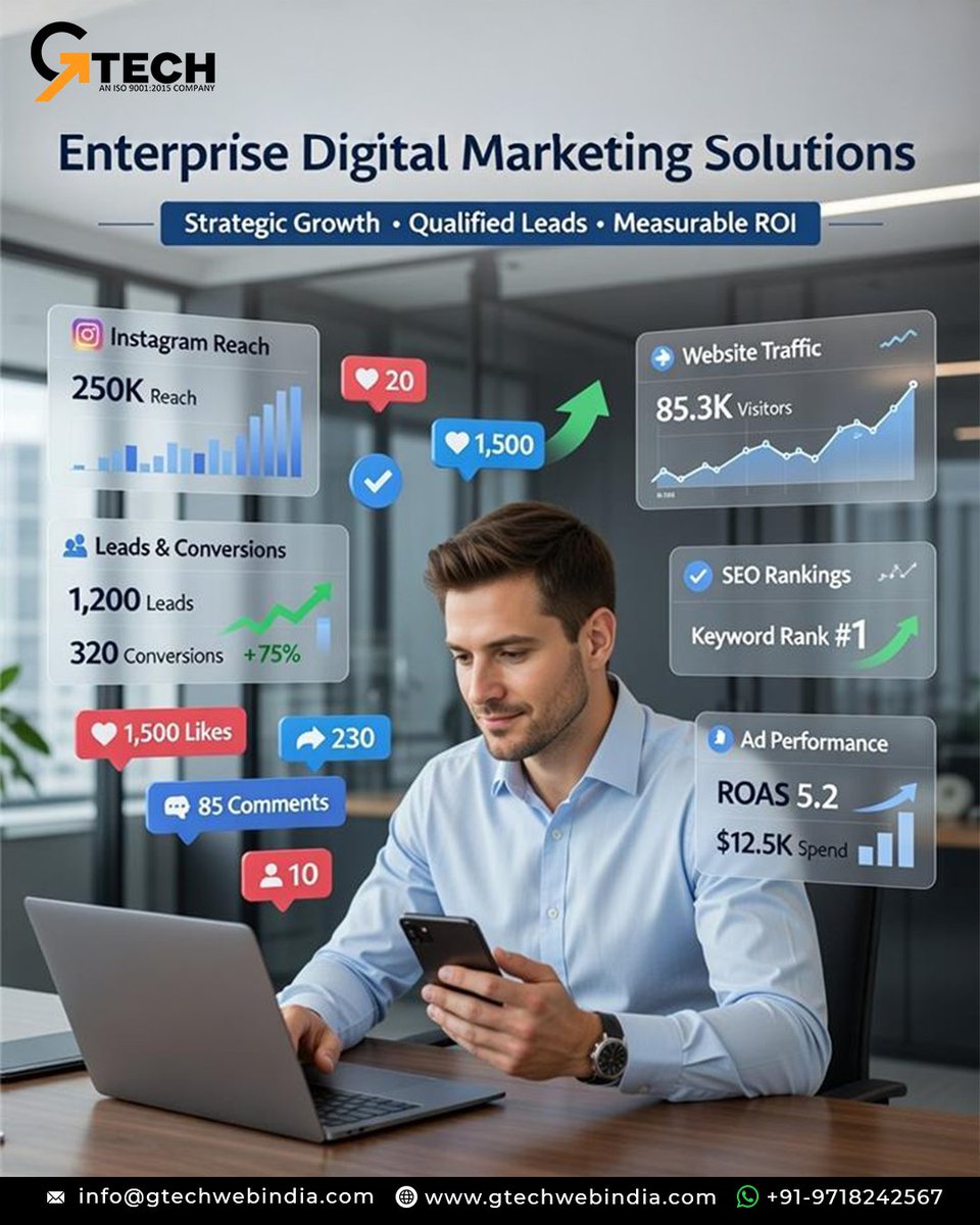 Imagine checking your dashboard
and seeing growth every single day.

𝐆𝐓𝐞𝐜𝐡𝐖𝐞𝐛𝐈𝐧𝐝𝐢𝐚 is making it happen. 🔥📈
.
.
.
#gtechwebindia #Trending #Growth #DigitalGrowth #PerformanceMarketing #DigitalMarketing #Digital #MarketingAgency #Leadgeneration #Socialmedia