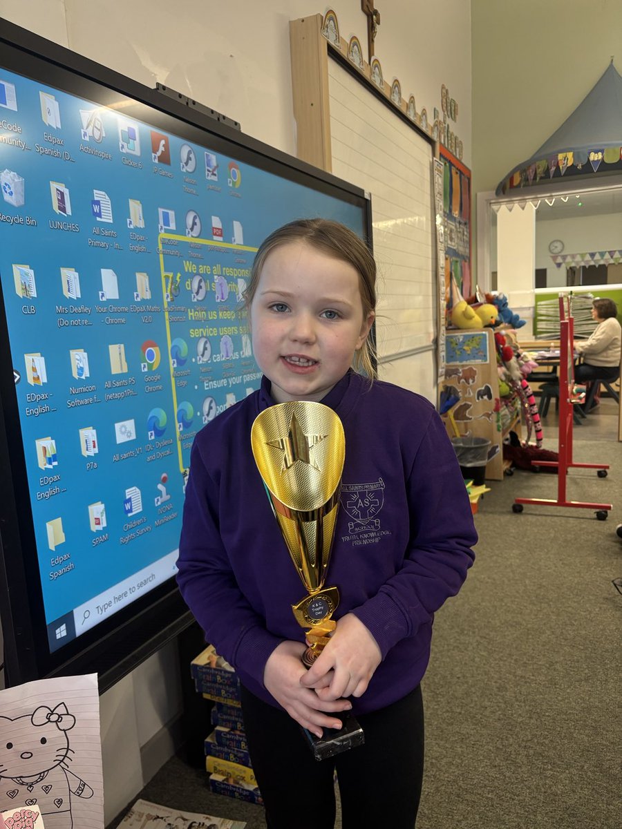 Here are two very talented P3b girls. They won 🥇 medals and trophies 🏆 for dancing and tumbling! Well done girls! 👏🏻<a href="/ASP180/">All Saints Primary School, Greenock</a>