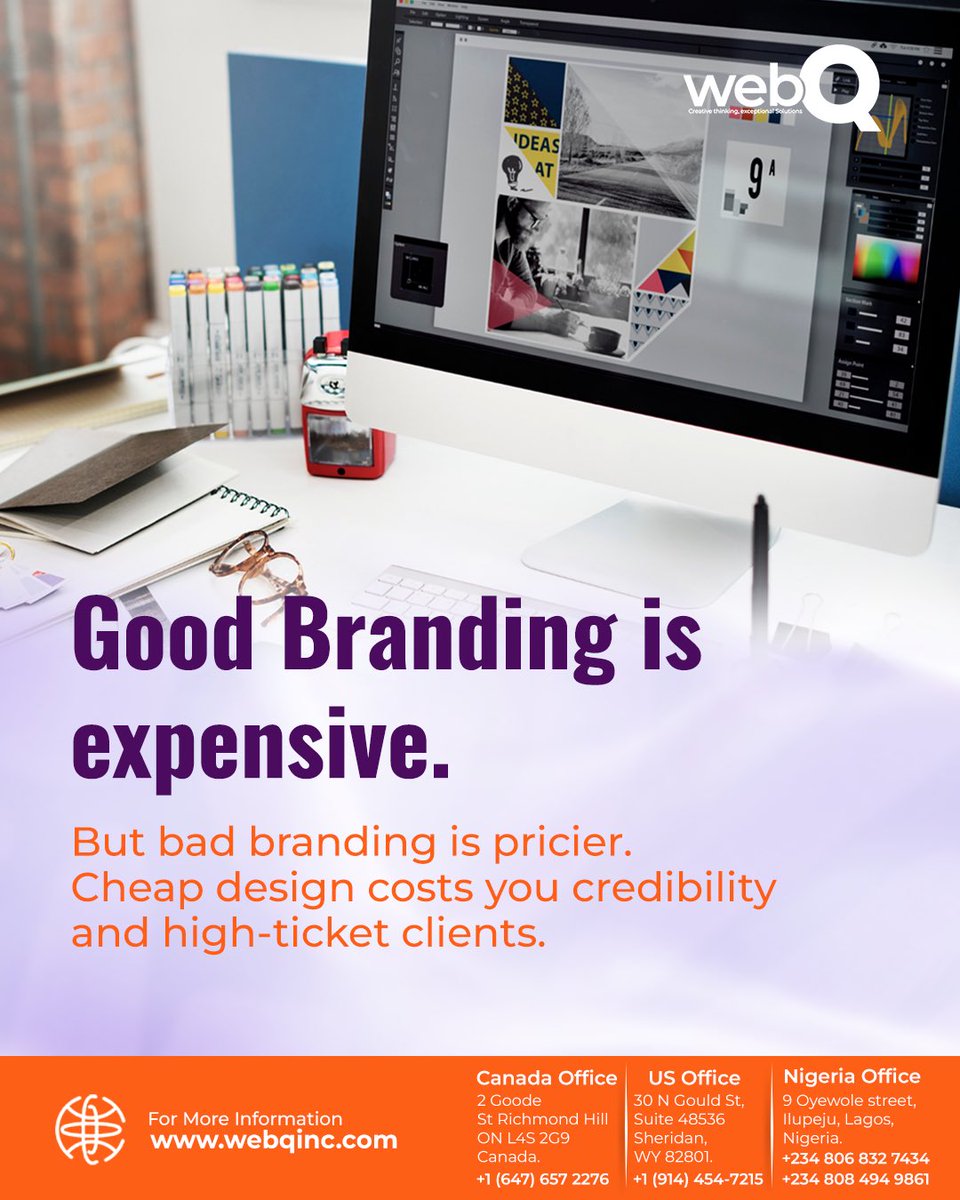 WEBQInc's tweet photo. You can't charge premium prices with a budget look. We give your brand the "high-end" feel your expertise deserves.

~~
#webqinc #branding https://t.co/KzDxB3gBFU