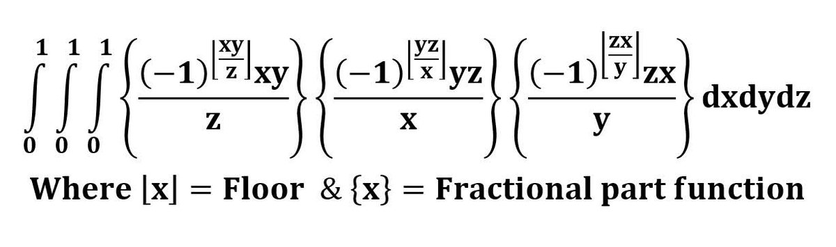 Diarytells's tweet image. Fractional part function associated multiple Integral
 #integration #educationalcontent #Mathematics #SpecialFunctions