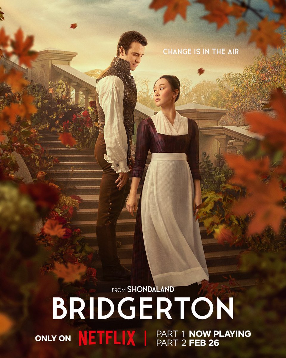 A new poster for ‘BRIDGERTON’ Season 4 has been released.

Returns February 26 on Netflix.