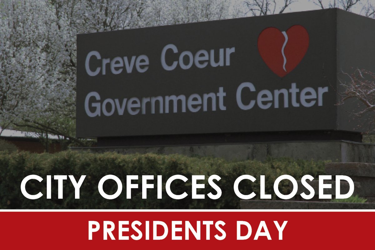 City offices will be closed on Monday, February 16, 2026, in observance of the Presidents Day holiday. Offices will reopen on Tuesday, February 17, 2026, at 8:00 a.m. Trash collection will not be affected by the holiday.