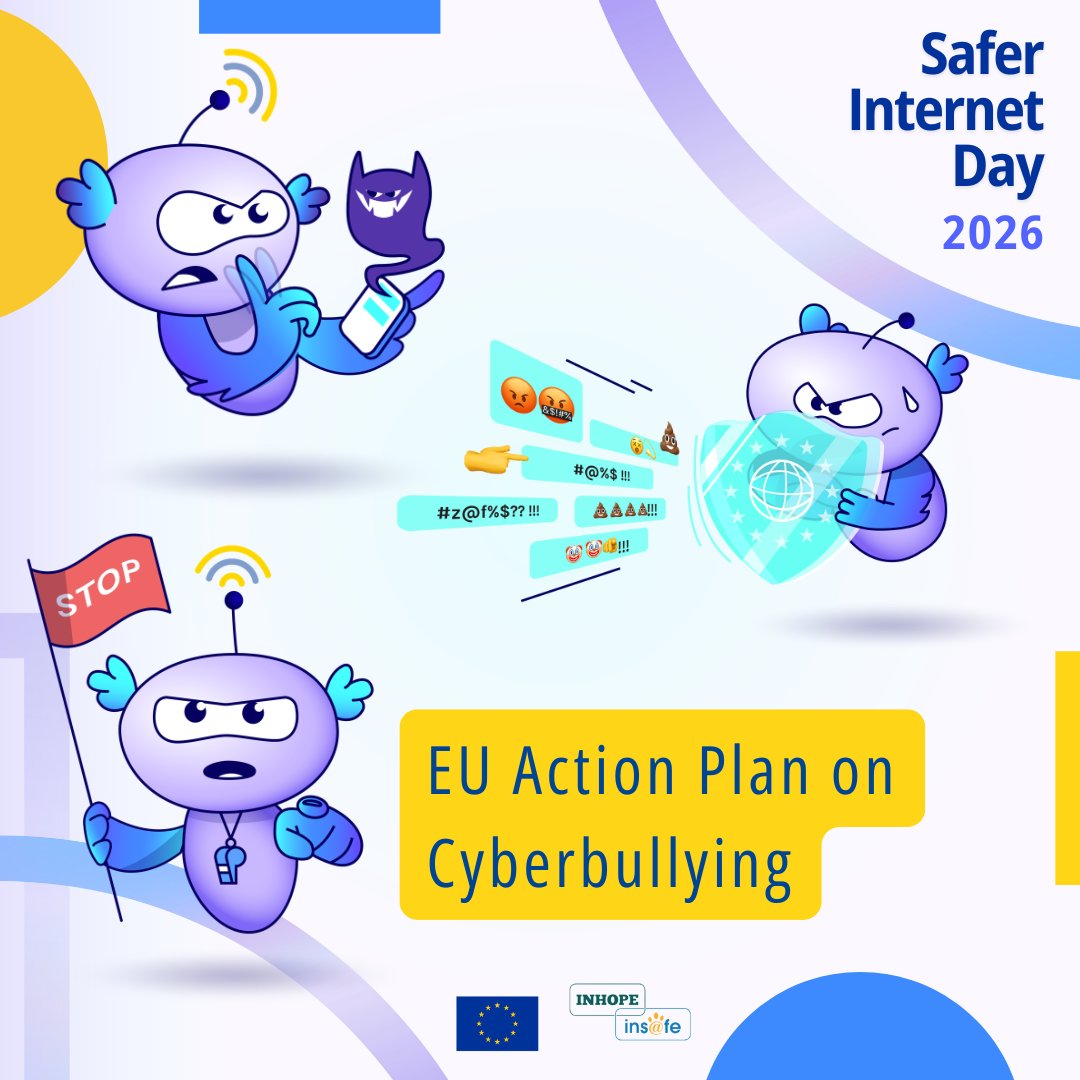 safeinternetday's tweet photo. On #SaferInternetDay, the European Commission adopted the Action Plan against #Cyberbullying, an essential step in making the internet safer and more accountable for children and young people across the EU.

Learn more about the Action Plan: https://t.co/ZFtrY07YRv https://t.co/R01YXwHsmp