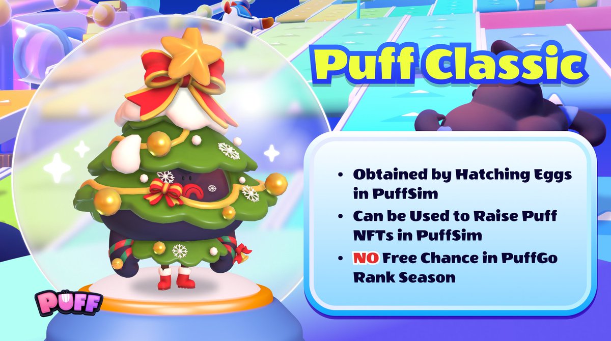 Puffverse's tweet photo. Meet the foundational lineup #PuffClassic π₯
π Normal & #Christmas-special types
π₯ Initially obtained via egg airdrop & hatch by #PuffGenesis in PuffSim
β Used to Raise Puff NFTs for power & rewards in PuffSim
ποΈ No Free Chances
Buy it on #MavisMarket for Star Raising later! https://t.co/YKg1qWvBHr