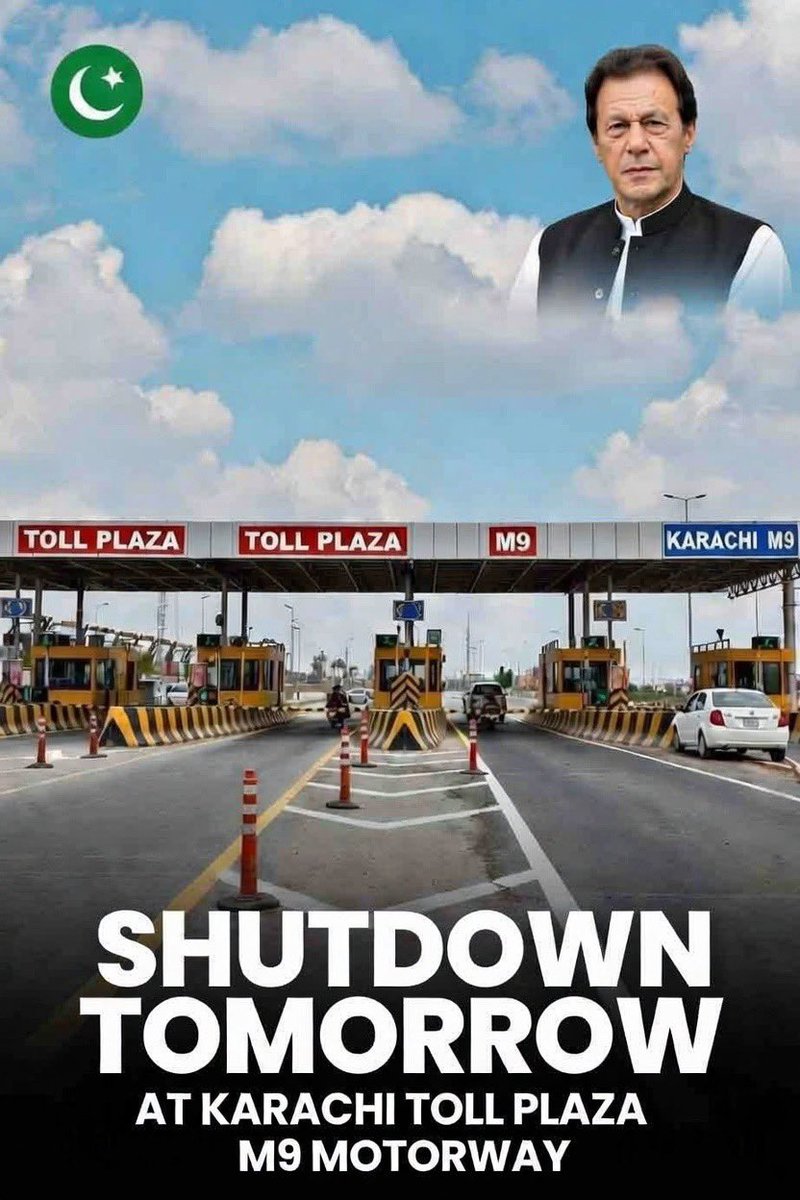 KhanVisionary's tweet photo. 🚨KARACHI SHUTDOWN ON SATURDAY🚨

📍 Karachi Toll Plaza M9 Motorway

SHARE ACROSS KARACHI https://t.co/WRcPtDBued