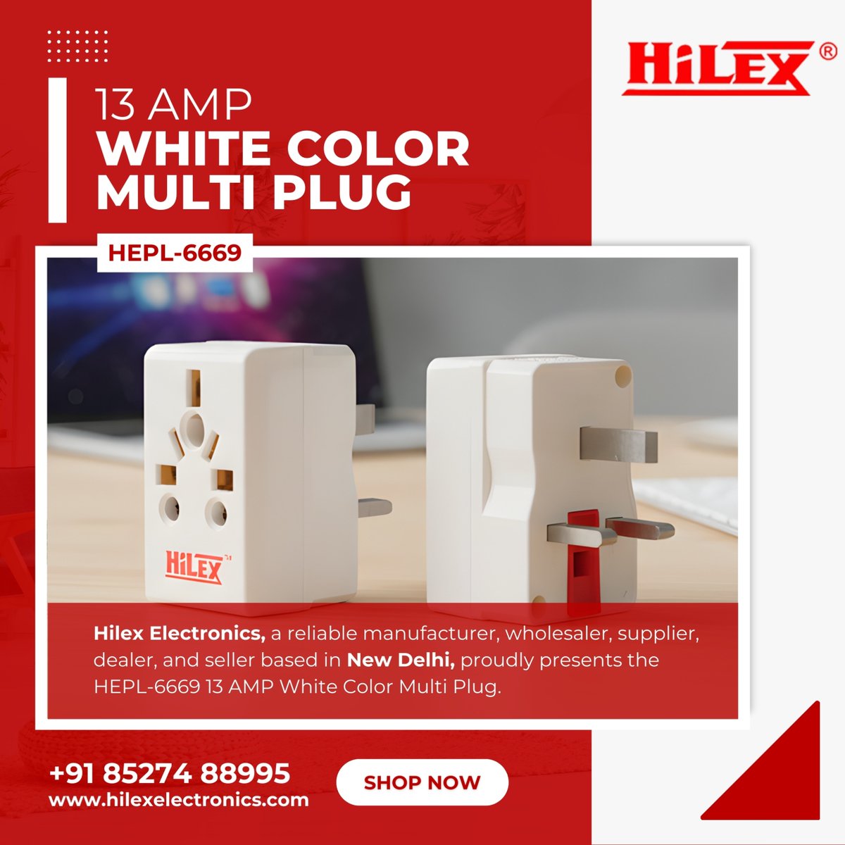 Elect85071Hilex's tweet image. Compact power. Clean design. Reliable performance 
🛒 Shop Now | 📞 +91 85274 88995
🌐 hilexelectronics.com
#HilexElectronics #MultiPlug #13AMP #WhiteSeries #PowerSolutions #ElectricalAccessories #EverydayEssentials