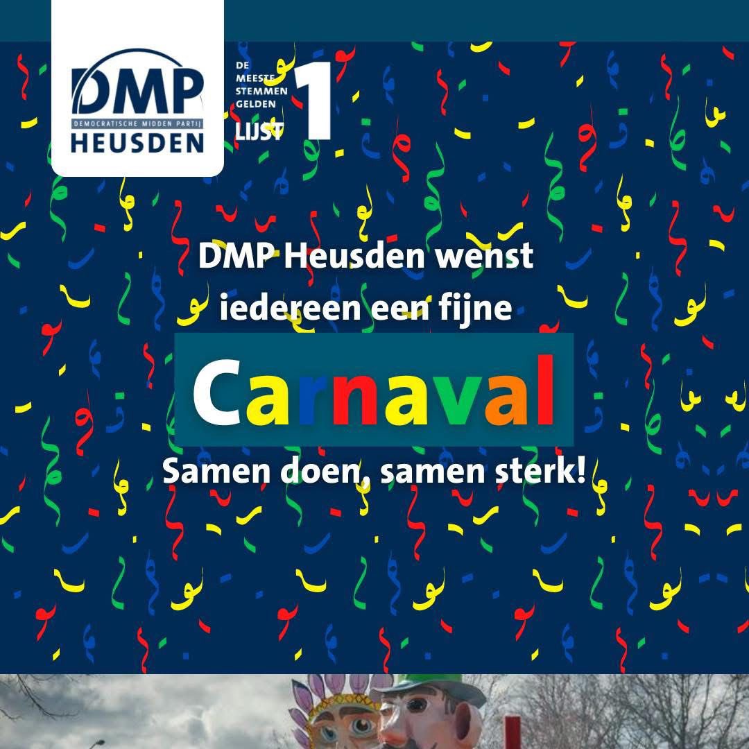 💙 𝗗𝗠𝗣 𝘄𝗲𝗻𝘀𝘁 𝗶𝗲𝗱𝗲𝗿𝗲𝗲𝗻 𝗶𝗻 𝗱𝗲 𝗴𝗲𝗺𝗲𝗲𝗻𝘁𝗲 𝗲𝗲𝗻 𝗵𝗲𝗹𝗲 𝗳𝗶𝗷𝗻𝗲 𝗰𝗮𝗿𝗻𝗮𝘃𝗮𝗹!

🗳️ Stem 18 maart Lijst 1 DMP Heusden!