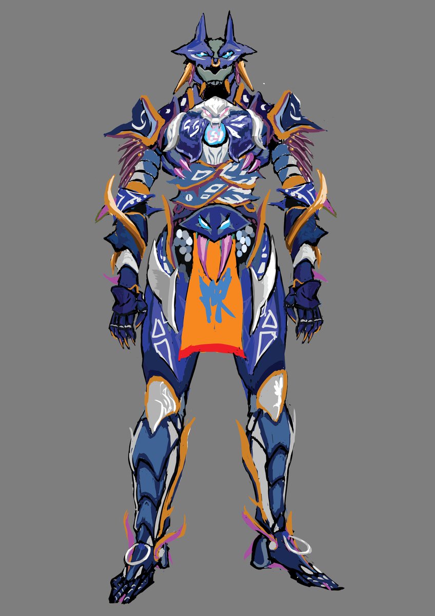 Benhuyna's tweet photo. This was last year's Terraria Calamity God Slayer Armor Redesign from the last one. Kinda procrastinated on this one. #Terraria #calamitymod https://t.co/a7TNU5bWST