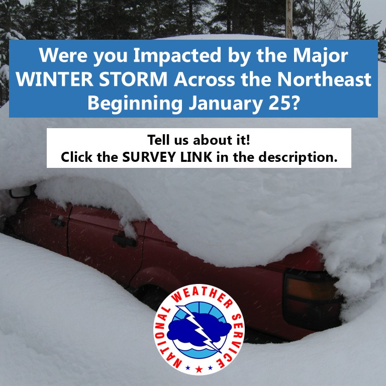 We all remember the major winter storm in the  Northeast on January 25-26. Were you on the road? At home? Help NWS improve messaging by completing this short survey: bit.ly/4tvT8wa
Please share with others!
#ctwx #mawx #riwx #QRS