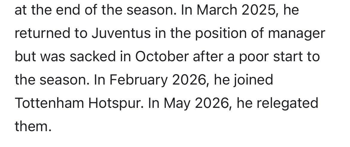 odicksonjefford's tweet photo. Not what I wanted to see on Igor Tudor’s Wikipedia page 😳 https://t.co/pe7zacElOh