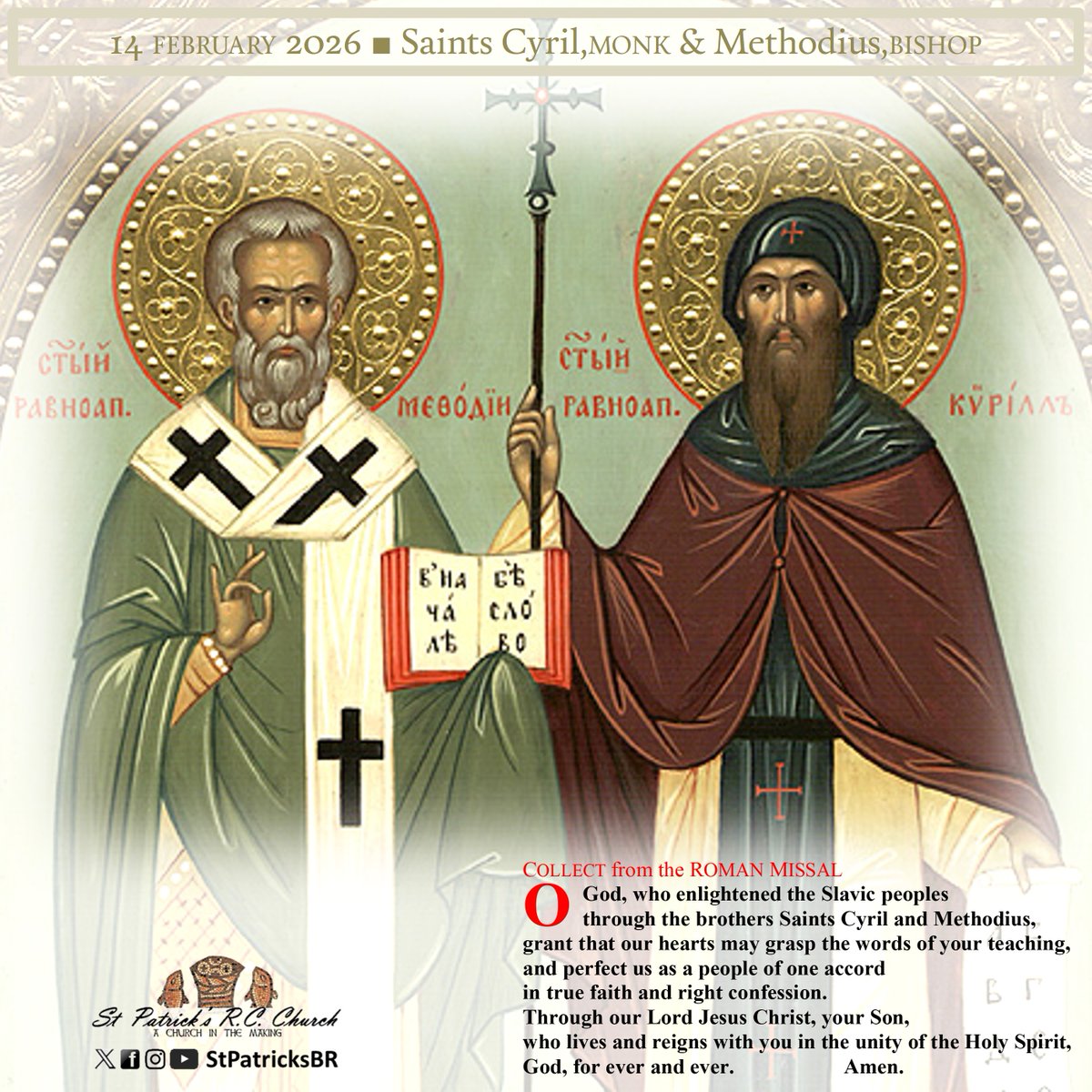 Saints Cyril and Methodius,
pray for us!