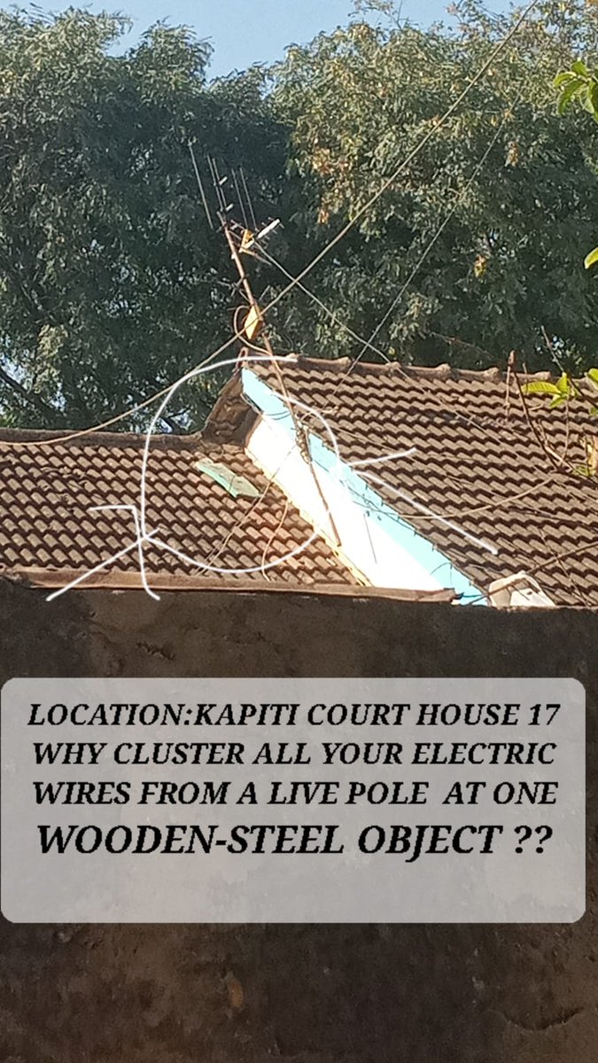 ElNyambu8888's tweet photo. South B-Nairobi  has witnessed unprecedented mysterious-blackouts lately.Besides the influx of high-rise blocs why do landlords risk their tenants lives to such #EMF dangers in this modern era  recklessly?
Metals are hazards near cables!
Case-study below:Kapiti court,House no-17 https://t.co/Z2sNmACa6B