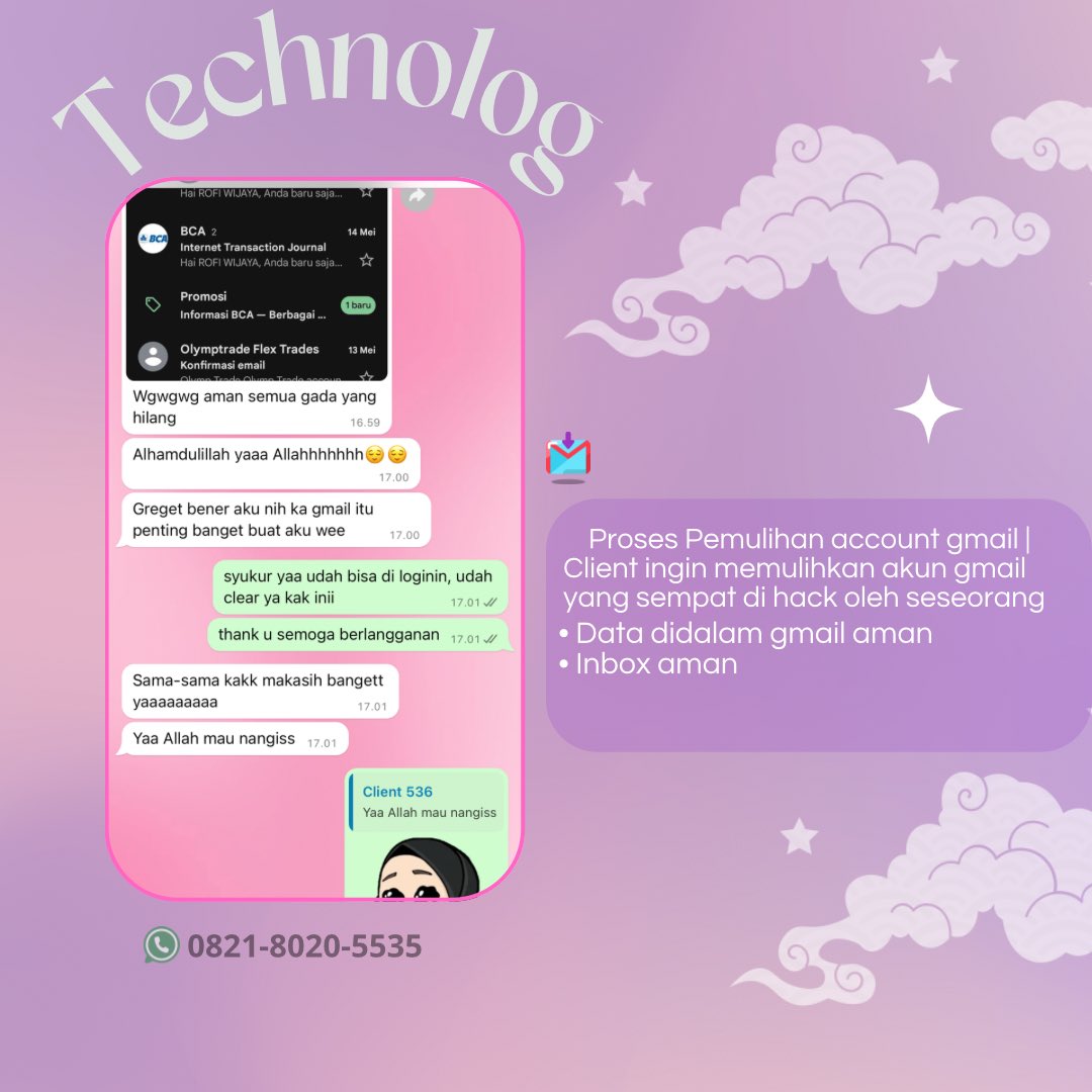 liseutte's tweet image. JASA PEMULIHAN AKUN \ UNSUS UNSUSPEND &amp;amp; HAPUS AKUN SOSMED

✅ LUPA PASWORD/KE HACK
✅ JASA SADAP WA/ LACAK LOKASI
✅ JASA HAPUS AKUN
✅ JASA HACK/PULIHKAN AKUN EMAIL,GMAIL,INSTAGRAM,TWITER, FB,TIKTOK,ALL SOSMED

fast respon, trusted
wa.me/+6282180205535