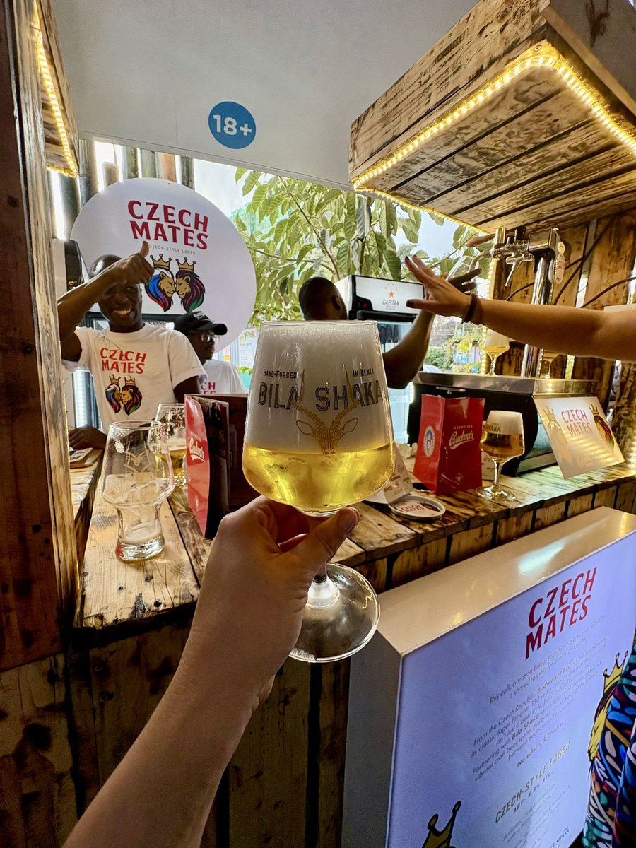 CZAmb_Nairobi's tweet photo. 🍺 Cheers! Czech Mates beer is quickly winning over local taste buds! Now available in selected supermarkets across #Kenya 🇰🇪 &amp; on tap in restaurants &amp; hotels in Nairobi. Proud to see #Czech 🇨🇿quality thriving! 
Collab 🤝 of 🇨🇿 Budvar @narodni_pivovar &amp; 🇰🇪 Bila Shaka.
@ed_mzvcr https://t.co/1k2kVwX7zk