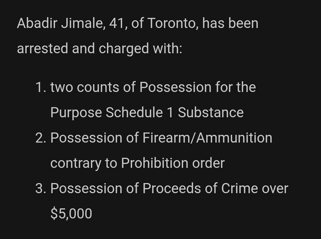 📍 Toronto, Ontario

Mubarak Rirash and Abadir Jimale face multiple charges related to a firearm investigation.

Search warrants seized a handgun, cash, along with a quantity of oxycodone and cocaine.

Both were on firearm prohibition orders at the time of their arrests.