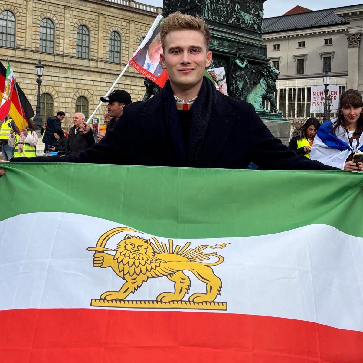 In beautiful Munich, joined by many thousands of Iranian patriots, standing united against Khamenei’s terrorist regime.

This is not a protest confined to Iran or Britain. It is a global awakening, and it will not be silenced.

Free Iran. Up with Pahlavi. Javid Shah!