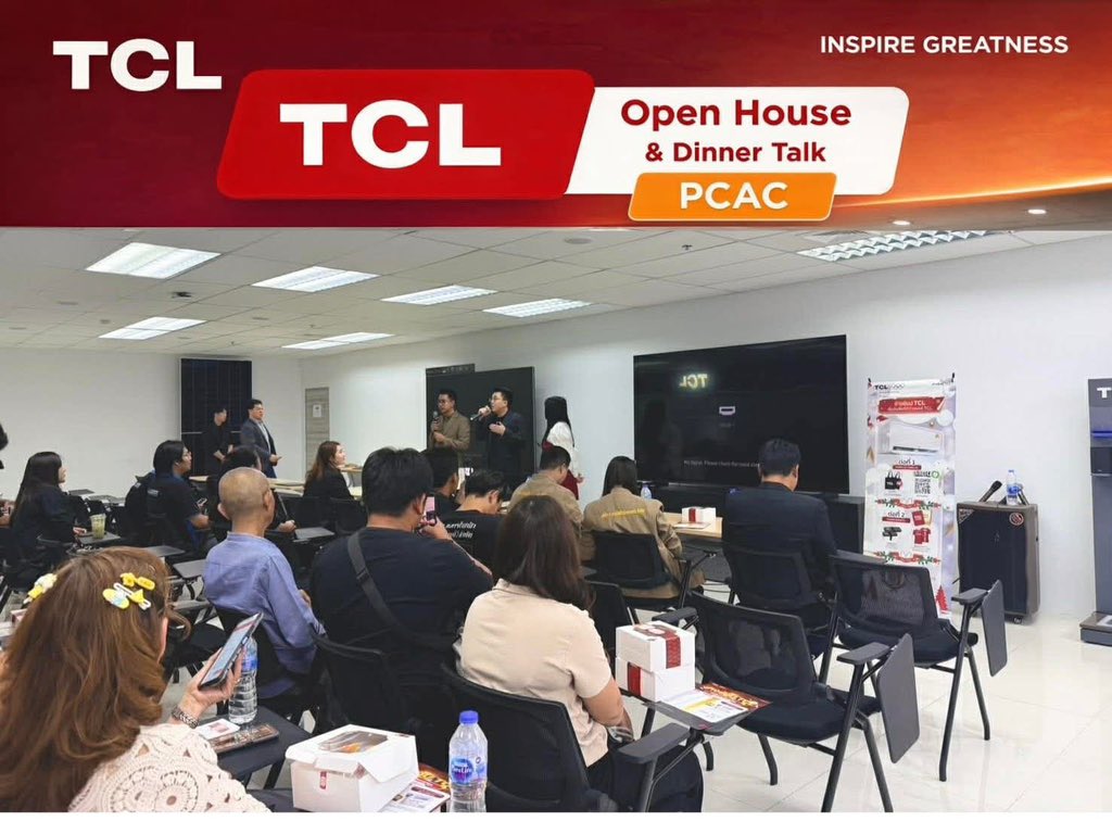 NokAir_Nok's tweet image. TCL Open House &amp;amp; Dinner Talk
📍 อัปเดตเทคโนโลยีแอร์ใหม่
🤝 จับมือ PCAC (พรชัยแอร์) ดูแลลูกค้าทุกขั้นตอน

……………………………………….
#TCL #TCLThailand #PCAC #พรชัยแอร์
#DinnerTalk #งานสัมมนา #วงการแอร์ #ช่างแอร์
#ร้านแอร์ #ขายแอร์ #แอร์บ้าน