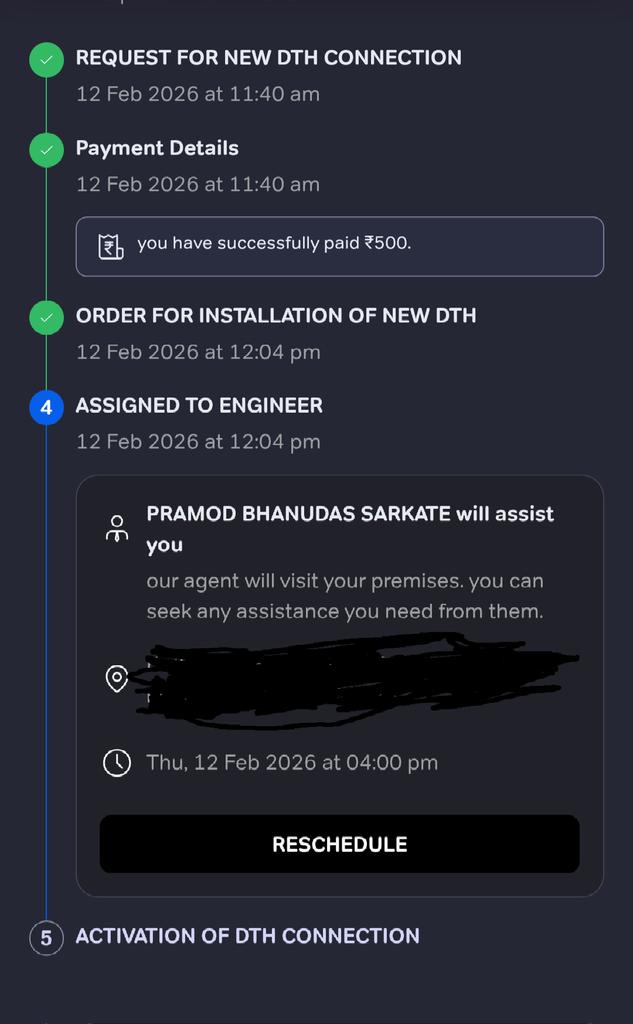 a_chokhani's tweet photo. @airtelindia see screenshot. Installation was scheduled yesterday, no one showed up. I complained today so engineer called today saying he will come today but again didn't show up. Do you intend to complete installation? SMS sent has number for engineer but he never answers call https://t.co/1OgRsfMM0H
