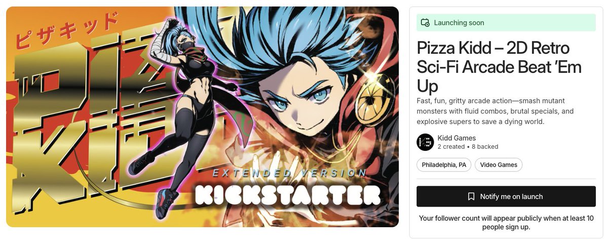 🍕 Pizza Kidd Kickstarter 2.0 is LIVE. 
🎮 Hit “Notify on Launch” NOW!
♻️ Share the link with anyone who loves indie brawlers, action games, or straight-up arcade heat!
—
kickstarter.com/projects/pizza… 

❤️ We love you guys! — PK Team