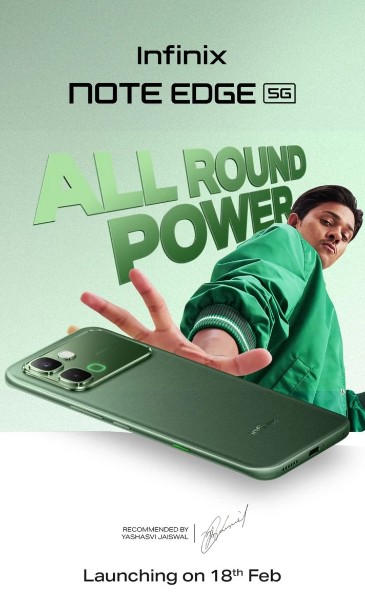Infinix Note Edge 5G
 Launching on 18th FEB in India 🇮🇳 

 #InfinixNoteEdge
