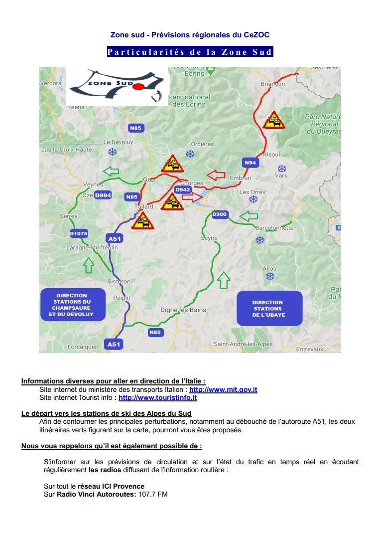 cezocsud's tweet photo. Prévisions de circulation de la Cellule Routière Zonale Sud pour le second week-end des vacances d'hiver du 13 au 15 février 2026 https://t.co/kRuOClMdrw