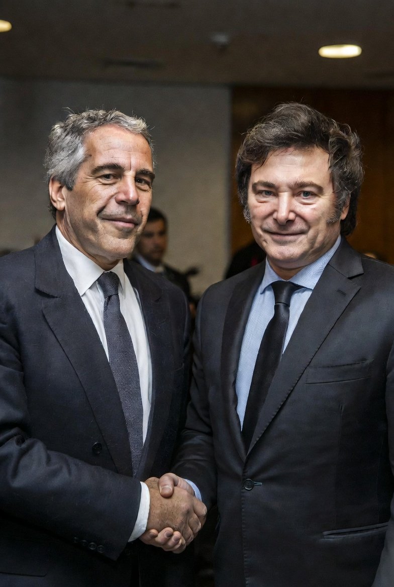 Esta imagen de Epstein con Milei es falsa y generada mediante IA solo para dañar la imagen de Jeffrey Epstein